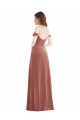 Long Sleeveless Stretch Velvet Cinnamon Rose A-Line Semi Formal Evening Dress