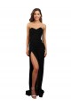 Long Sleeveless Stretch Crepe Black Column Formal Evening Dress