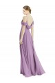 Long Sleeveless Soft Chiffon Dark Lavender A-Line Semi Formal Evening Dress