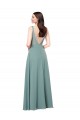 Long Sleeveless Soft Chiffon Dark Lavender Sheath Formal Evening Dress