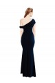 Long Sleeveless Stretch Crepe Dark Navy Mermaid Formal Evening Dress