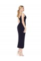 Knee Length Sleeveless Stretch Crepe Dark Navy Mermaid Formal Dress