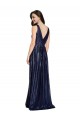 Long Sleeveless Sequin Dark Navy Sheath Formal Evening Dress
