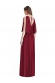 Long Sleeveless Soft Chiffon Dark Navy Trumpet Semi Formal Evening Dress