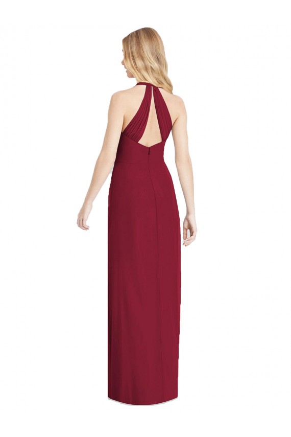 Long Sleeveless Soft Chiffon Desert Rose Trumpet Formal Evening Dress
