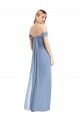 Long Sleeveless Soft Chiffon Dusty Blue Mermaid Semi Formal Evening Dress