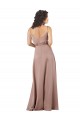 Long Sleeveless Silky Satin Dusty Pink A-Line Formal Evening Dress