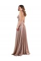 Long Sleeveless Spandex Dusty Pink A-Line Black Tie Evening Dress