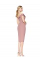 Knee Length Sleeveless Stretch Crepe Dusty Pink Mermaid Black Tie Evening Dress