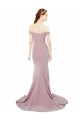 Sweep Train Sleeveless Stretch Crepe Dusty Pink Mermaid Evening Dress