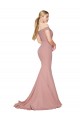 Sweep Train Sleeveless Stretch Crepe Dusty Pink Mermaid Formal Evening Dress