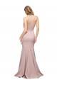 Sweep Train Sleeveless Stretch Crepe Dusty Pink Sheath Formal Evening Dress