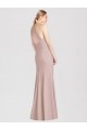 Long Sleeveless Stretch Crepe Dusty Pink Trumpet Semi Formal Evening Dress