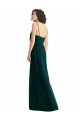 Long Sleeveless Soft Chiffon Ever Green A-Line Semi Formal Evening Dress