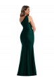 Long Sleeveless Silky Satin Ever Green Mermaid Plus Size Formal Evening Dress