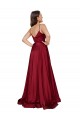 Long Sleeveless Silky Satin French Blue A-Line Black Tie Evening Dress