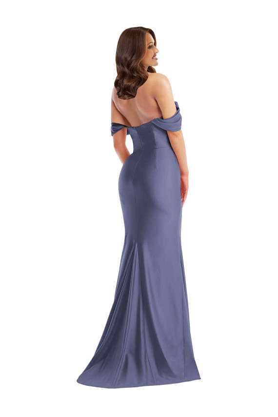 Long Sleeveless Silky Satin French Blue Mermaid Black Tie Plus Size Evening Dress