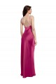 Long Sleeveless Stretch Satin Fuchsia A-Line Formal Evening Dress
