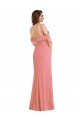 Long Sleeveless Stretch Crepe Hot Pink Trumpet Semi Formal Evening Dress