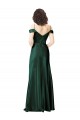 Long Sleeveless Stretch Satin Hunter Off the Shoulder A-Line Formal Evening Dress