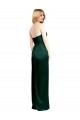Long Sleeveless Stretch Satin Hunter A-Line Formal Evening Dress