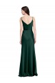 Long Sleeveless Stretch Satin Hunter Sheath Black Tie Evening Dress