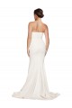 Sweep Train Sleeveless Stretch Satin Ivory Mermaid Formal Evening Dress