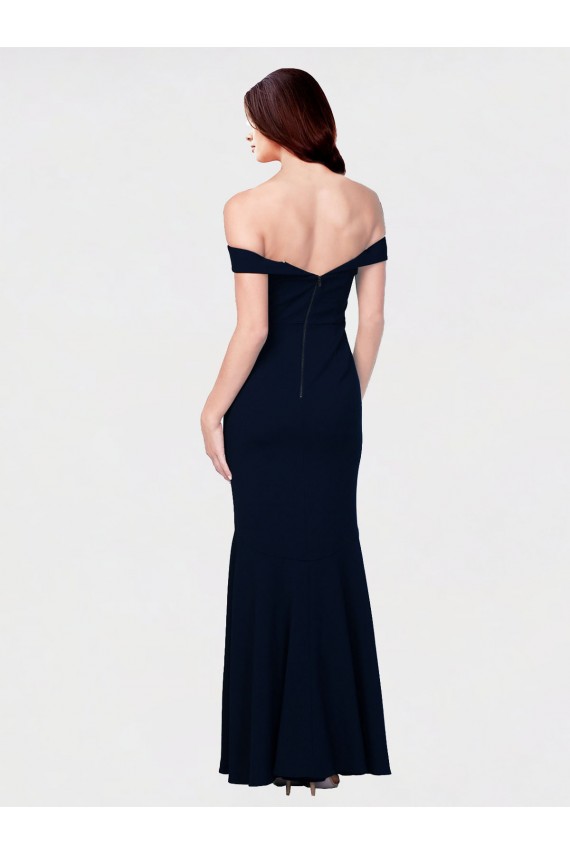 Long Sleeveless Stretch Crepe Ivory Mermaid Formal Dress