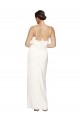 Long Sleeveless Stretch Satin Ivory Sheath Formal Evening Dress