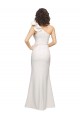 Long Sleeveless Stretch Crepe Ivory Sheath Formal Evening Gown