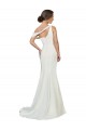 Sweep Train Sleeveless Stretch Crepe Ivory Sheath Formal Evening Dress