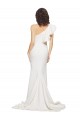 Sweep Train Sleeveless Stretch Crepe Ivory One Shoulder Sheath Semi Formal Evening Dress