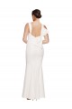 Long Sleeveless Stretch Crepe Ivory Sheath Formal Evening Dress