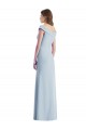 Long Sleeveless Stretch Crepe Light Sky Blue A-Line Black Tie Evening Dress