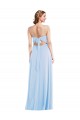 Long Sleeveless Soft Chiffon Light Sky Blue A-Line Formal Evening Dress
