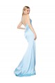 Long Sleeveless Stretch Satin Light Sky Blue Mermaid Formal Evening Dress