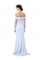 Long Sleeveless Stretch Crepe Light Sky Blue Off the Shoulder Mermaid Formal Dress