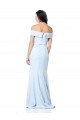 Long Sleeveless Stretch Crepe Light Sky Blue Mermaid Evening Dress