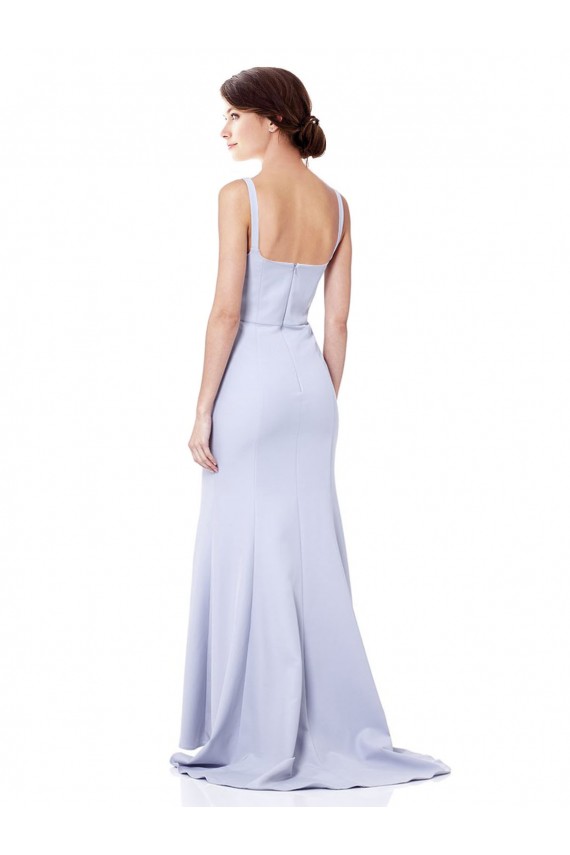 Long Sleeveless Stretch Crepe Light Sky Blue Mermaid Evening Gown