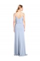 Long Sleeveless Stretch Crepe Light Sky Blue Sheath Formal Dress