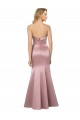 Long Sleeveless Satin Light Sky Blue Sheath Formal Evening Dress
