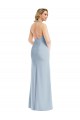 Long Sleeveless Stretch Crepe Light Sky Blue Trumpet Evening Gown