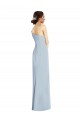 Long Sleeveless Stretch Crepe Light Sky Blue Off the Shoulder Trumpet Formal Evening Dress