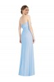 Long Sleeveless Soft Chiffon Light Sky Blue Trumpet Black Tie Evening Dress