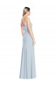 Long Sleeveless Stretch Crepe Light Sky Blue Sweetheart Trumpet Formal Dress