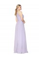 Long Sleeveless Soft Chiffon Lilac A-Line Formal Evening Dress