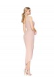 Knee Length Sleeveless Stretch Crepe Mauve Mermaid High Low Evening Dress