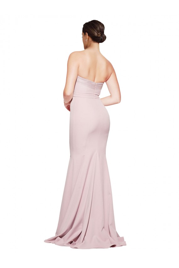 Sweep Train Sleeveless Stretch Crepe Mauve Sheath Formal Evening Dress