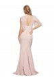 Long Sleeveless Stretch Crepe & Tulle Mauve Sheath Formal Dress