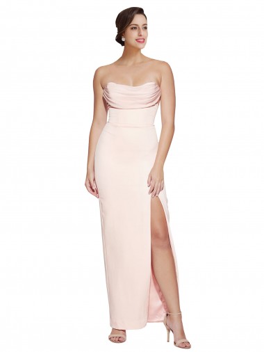 Long Sleeveless Stretch Satin Mermaid Formal Evening Dress for Sale